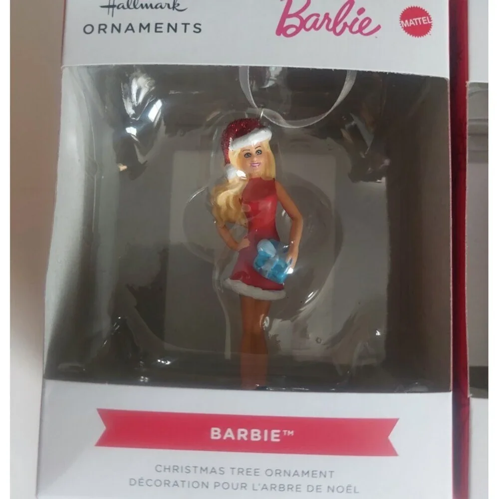 Lot of Hallmark Barbie Santa Holiday Barbie Christmas Tree Ornaments Decorations